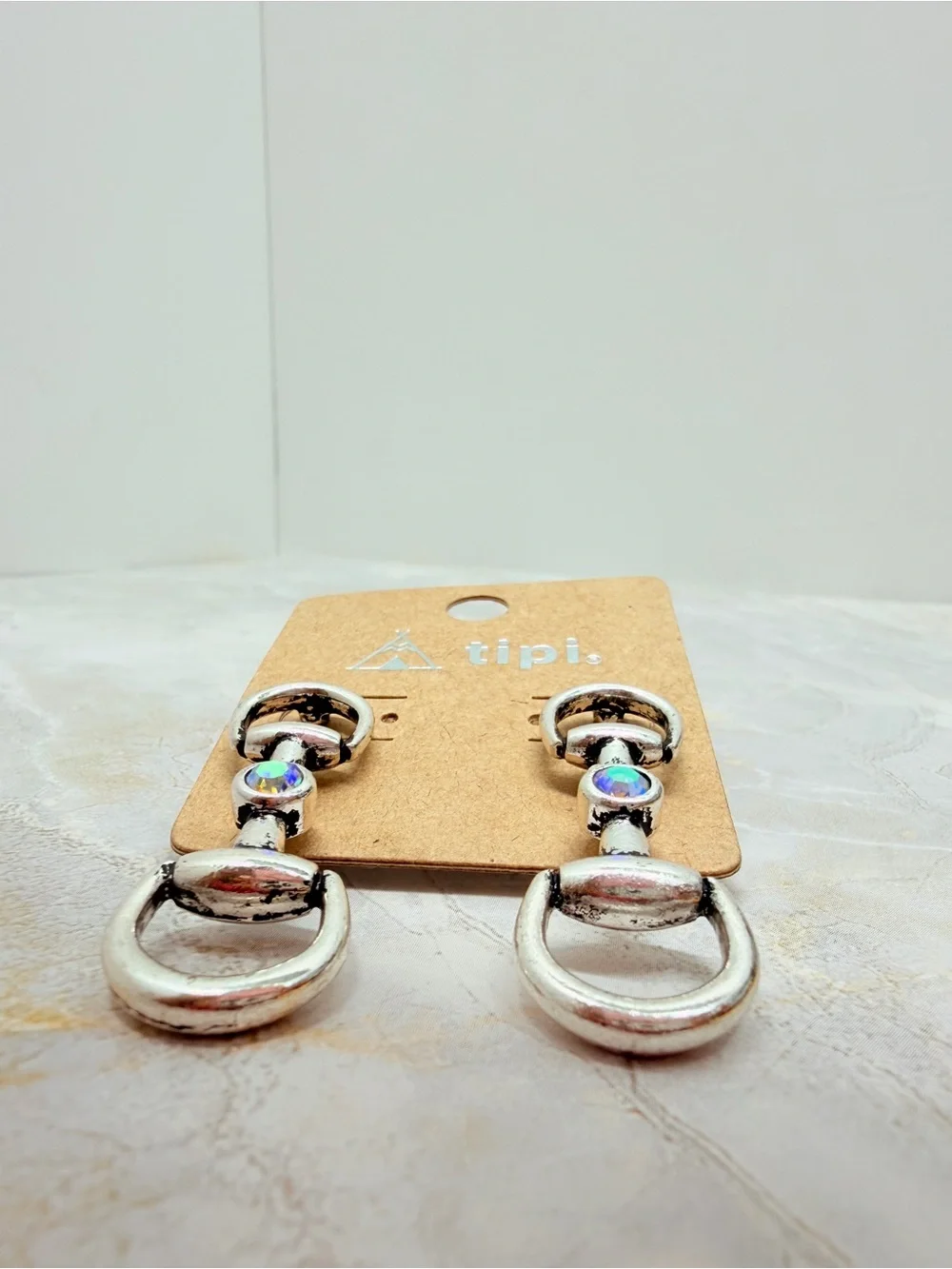 Silver Dangle Horsebit Earrings - Women Jewelry